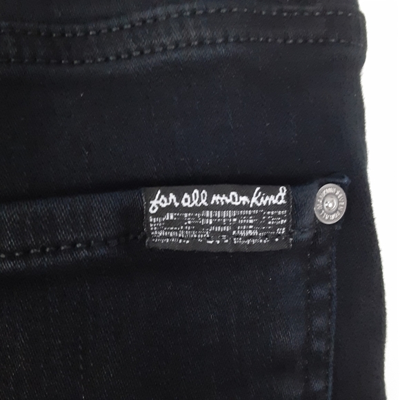 7 for all Mankind Ankle Crop Jeans In Black Size 24 - Picture 6 of 9